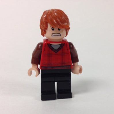 LEGO Minifigure-Ron Weasley, Tartan Vest, Black Legs-Harry Potter-HP113-Creative Brick Builders